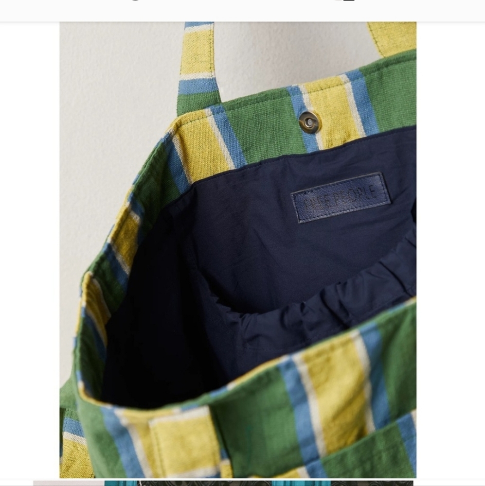 FREE PEOPLE Oversized Tote Bag- GREEN - Picture 5 of 9